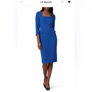 L.K. Bennett Ivor Sheath Dress blue, size 8